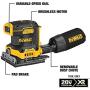 DEWALT 20V MAX XR Palm Sander, Sheet, Variable Speed, 1/4-Inch, Tool Only (DCW200B)