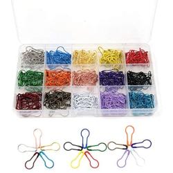 MTMTOOL 450 Pieces 15 Colors Bulb Safety Pins Assorted Set Pear Shaped Pins Gourd Safety Pins with Storage Box for Knitting Stitch Markers Sewing Making