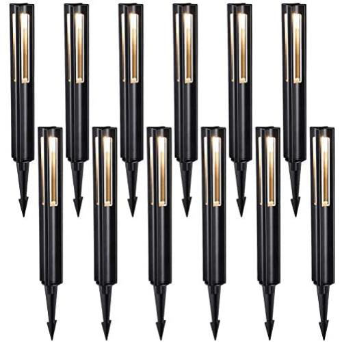 LEONLITE 12-Pack 12V Low Voltage Landscape Lights, 3W LED Pathway light with Aluminum Housing, IP65 Waterproof, 3000K Warm White, 50,000 Hours Lifespan