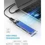 ORICO NVME M.2 to Type-C USB3.1 Gen2 10Gbps Transparent External Hard Drive Adapter Enclosure for 2280 2260 2242 2230 PCI-E M2 M-Key SSD, USB Type C Converter Case (TCM2-Blue) ORICO NVME M.2 to Type-C USB3.1 Gen2 10Gbps Transparent External Hard Drive Adapter Enclosure for 2280 2260 2242 2230 PCI-E M2 M-Key SSD, USB Type C Converter Case (TCM2-Blue)