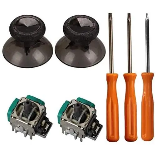 eJiasu Replacement Controller Grip, 2 Piece 3D Joystick Wireless Controller Rocker+ T8/T10 Screwdrivers Tool+ 2 Pieces Thumbsticks Replacement Parts for Xbox One Controller(One Set Black) eJiasu Replacement Controller Grip, 2 Piece 3D Joystick Wireless Controller Rocker+ T8/T10 Screwdrivers Tool+ 2 Pieces Thumbsticks Replacement Parts for Xbox One Controller(One Set Black)