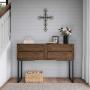 Lavish Home Handmade Short Flat White Mango Wood Vase Metal Cross Fleur De Lis Design-Rustic Handcrafted Religious Wall Art for Decor in Living Room, Bedroom