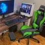 Homall Gaming Chair Computer Office Chair Ergonomic Desk Chair with Footrest Racing Executive Swivel Chair Adjustable Rolling Task Chair (Green)