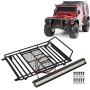 Drfeify 1/10 RC Car Roof Rack Luggage Carrier Tray Parts for TRX-4/SCX10(with LED)