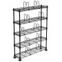 Atlantic Maxsteel 5 Tier Shelving - Heavy Gauge Steel Wire Media Shelving for 275 CDs,152 DVDs, Blu-ray or Games PN3010 in Black