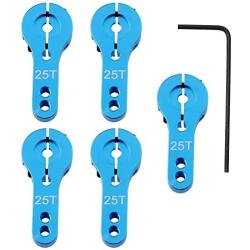 Hobbypark Metal Aluminum 25T Servo Horn Arms For Standard & High Torque Servo Motors Aceessories Blue (5-Pack)