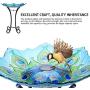 MUMTOP Outdoor Glass Birdbath Solar Birdbaths with Metal Stand for Lawn Yard Garden Peacock Decor,18” Dia21.65 Height