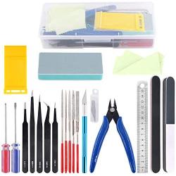 Rustark 21Pcs Modeler Basic Tools Craft Set Hobby Building Tools Kit for Gundam Car Model Building