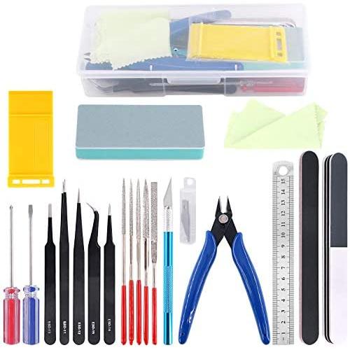 Rustark 21Pcs Modeler Basic Tools Craft Set Hobby Building Tools Kit for Gundam Car Model Building