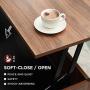 WLIVE Wood Lift Top Coffee Table with Hidden Storage Compartment, Side Drawer and Metal Frame, Lift Tabletop Dining Table for Home, Living Room, Office