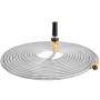 TOUCH-RICH 304 Stainless Steel Garden Hose, Lightweight Metal Hose with Free Nozzle, Guaranteed Flexible and Kink Free (50FT, Stainless)