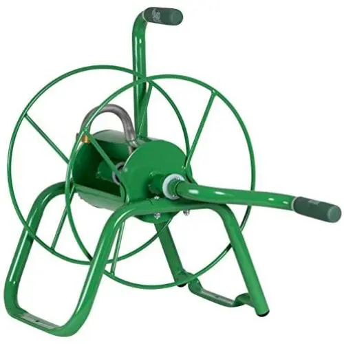 Yard Butler Handy Reel Easy Winding Heavy Duty Metal Garden 75’ Water Hose Reel Low Profile Portable Ground Or Wall Mount– IHR-1GRN Green