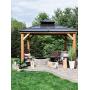 Sunjoy A102008500 Chapman 10x10 ft. Cedar Framed Gazebo with Steel 2-Tier Hip Roof Hardtop, Brown