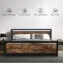 YAKEY Bed Frame Queen Size with Headboard/Platform Metal Bed Frame with Footboard Heavy Duty Metal Bed Frame/Strong Slat Support/No Box Spring Needed/Easy Assembly