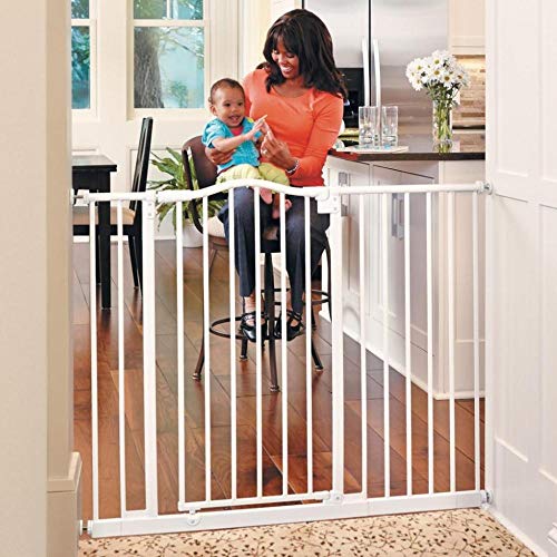 Toddleroo by North States 46.8'' wide Tall & Wide Portico Arch Baby Gate: Heavy duty metal gate thats both extra wide and extra tall. Pressure Mount. Fits 28.2''-46.8'' wide (36'' tall, Warm White)