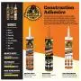 Gorilla Heavy Duty Construction Adhesive, 9 Ounce Cartridge, White, (Pack of 1) Gorilla Heavy Duty Construction Adhesive, 9 Ounce Cartridge, White, (Pack of 1)