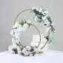 Efavormart 24'' | 16'' Gold Double Metal Hoop Wedding Centerpiece, Flower Stand