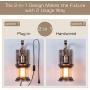 Rustic Wall Light, 2-in-1 Oil Rubbed Bronze Vintage Wall Light Fixtures Hardwired Plug in Industrial Glass Shade Lantern Lighting Retro Lamp Metal Wall Sconce for Home Bedroom Dining Room café(2 pack)