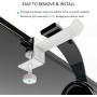 Universal Gaming Headset Headphone Hook Stand Hanger Holder Mount, 6amLifestyle Under Desk On Over Ear Headphones Desk Clamp for All Headphones, White