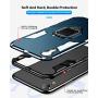 iPhone XR Case, Heavy Duty Shockproof Phone Cover with Magnetic Car Mount Metal Ring Kickstand for Apple iPhone XR 6.1inch - Blue