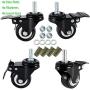 DICASAL 4 Pack 1.5 Inch Swivel Stem Casters, Non-Marking Polyurethane Wheels 330 Lbs with Diameter 3/8''- 16 x 1'' Stem Thread and Nuts for Carts Trolley Furniture