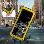 Simicoo Samsung S20 Ultra Metal Bumper Silicone Case Hybrid Military Shockproof Heavy Duty Rugged Defender case Built-in Screen Protector Stand Camera Lens Protector Cover for S20 Ultra (Yellow)