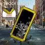 Simicoo Samsung S20 Ultra Metal Bumper Silicone Case Hybrid Military Shockproof Heavy Duty Rugged Defender case Built-in Screen Protector Stand Camera Lens Protector Cover for S20 Ultra (Yellow)