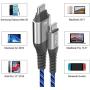 USB C to USB C 6FT Cable, iCrius 60W 3A Light Up Led Fast Charger Cord Compatible with Samsung Galaxy S20+ Ultra/Note 10+, MacBook Air/Pro 13, iPad Pro 2020, Google Pixel 2/3/4 XL, and More (Blue)