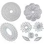 4 Sets / 27 PCS Metal Cutting Dies Stencil for Card Making Scrapbooking DIY Album Paper, TuNan Carbon Steel Template Molds, Embossing Tool for Envelope Gift Box - Flowers, Leaves, Circle, Oval