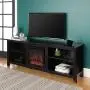 Walker Edison Wren Classic 4 Cubby Fireplace TV Stand for TVs up to 80 Inches, 70 Inch, Black Walker Edison Wren Classic 4 Cubby Fireplace TV Stand for TVs up to 80 Inches, 70 Inch, Black