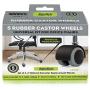 Slipstick CB680 2 Inch Floor Protecting Rubber Office Chair Caster Wheels (Set of 5) Standard Stem Size - Black/Gray