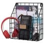Wall35 Rivista File Holder Home Office Desk Organizer, Chicken Wire Mail Organizer and Magazine Holder, Metal, Black