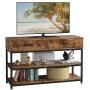IRONCK Industrial TV Stand for 55 Inch TV with Drawers, TV Stand Console Table Entertainment Center for Living Room, 47.2x15.7x29.5 Inches, Vintage Brown