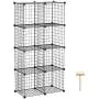 C&AHOME Wire Storage Cubes, Metal Grids Bookshelf, Modular Shelving Units, Stackable Bookcase, 8 Cubes Closet Organizer for Home, Office, Kids Room, 24.8'' L x12.4 W x 48.4'' H Black C&AHOME Wire Storage Cubes, Metal Grids Bookshelf, Modular Shelving Units, Stackable Bookcase, 8 Cubes Closet Organizer for Home, Office, Kids Room, 24.8'' L x12.4 W x 48.4'' H Black