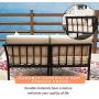 LOKATSE HOME 2 Piece Corner & Armless Sofa Outdoor Furniture Sectional Couch Set Patio Loveseat, 2Pcs, Khaki Cushions