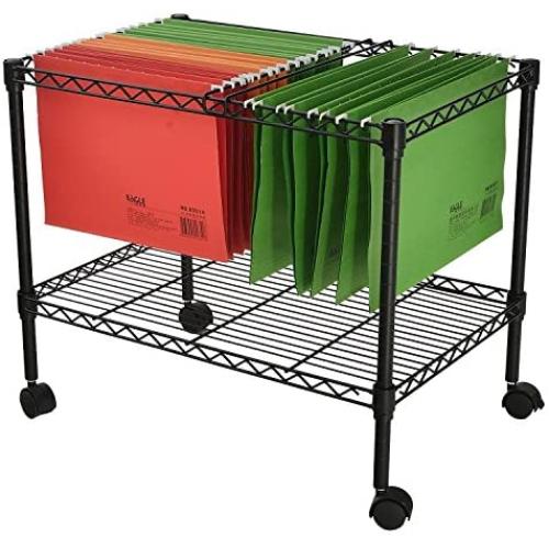 Finnhomy Premium 1-Tier Metal Rolling File Cart for Letter Size and Legal Size Folder, Black Finnhomy Premium 1-Tier Metal Rolling File Cart for Letter Size and Legal Size Folder, Black