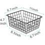 Wire Storage Basket, F-color 6 Pack Metal Baskets for Storage Organizer Bin for Pantry, Shelf, Freezer, Kitchen, Cabinet, Bathroom, Small, Black