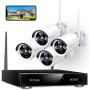 Wireless Security Camera System, Victure 1080P 8 Channel NVR 4PCS Outdoor WiFi Surveillance Camera with IP66 Waterproof, Night Vision, Motion Alert, Remote Access, No Hard Disk