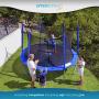 Upper Bounce Enclosed Trampoline with Safety Net System – Outdoor Trampoline - ASTM Certified Backyard Trampoline for Kids - Adults – Variant Color Spring Cover Padding