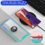 ANSIWEE Galaxy Note 20 6.7 Inch Case, Metal Ring Kickstand Work with Magnetic Car Mount Cover Reinforced Drop Protector Bumper Clear Hard Back Teal Cases Designed for Samsung Note 20（Blue Green）