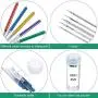 WILLBOND 100 Pieces Sewing Machine Needles Metal Needles Blue Purple Red Yellow Green Tip Needles Sizes DBX1 65/9, 75/11, 90/14, 100/16, 110/18 with 5 Transparent Bottles