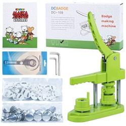 MK.Bear Installation-Free Button Badge Maker Machine 25mm (1 in) DIY Gift, Pin Button Maker Press Badge Punch Press with Free 500pcs Button Parts&100pcs Pictures&Circle Cutter&Magic Book(Green)