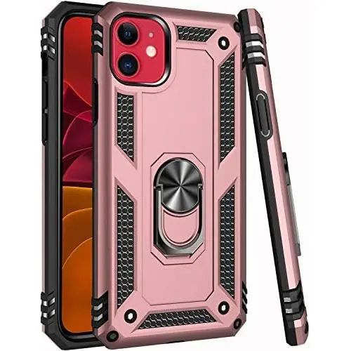 iPhone 11 Case,15ft Drop Tested,LUMARKE Military Grade Shockproof Dual Layer Plastic TPU Cover with Metal Kickstand Protective Phone Case for iPhone 11 6.1 inch 2019 Brass iPhone 11 Case,15ft Drop Tested,LUMARKE Military Grade Shockproof Dual Layer Plastic TPU Cover with Metal Kickstand Protective Phone Case for iPhone 11 6.1 inch 2019 Brass