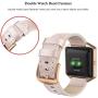 SWEES Leather Bands Compatible with Fitbit Blaze Smart Watch, Genuine Leather Replacement Band with Metal Frame Small & Large for Women Men, Champagne Gold, Rose Gold, Black, Brown, White, Grey, Beige