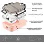 WORTHBUY Stainless Steel Lunch Container, 2 Section Design, Keep Foods Separated, Metal Bento Box with Insulated Lunch Bag Portable Utensil, Kids/Women/Adults, BPA-Free(2nd Generation, Pink)