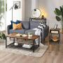 VASAGLE Console Table, Sofa Table, Entryway Table with Metal Mesh Shelf, 39.4 x 13.8 x 31.5 Inches, for Hallway, Entryway, Living Room, Industrial Rustic Brown ULNT86X