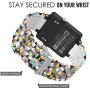 MoKo Band Compatible with Garmin Vivoactive, Soft Silicone Replacement Fitness Bands Wristbands with Metal Clasps fit Vivoactive/Vivoactive Acetate Sports GPS Smart Watch - Colorful Diamond