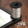 Chengu Vinyl Coated Picture Frame Hanging Wire, Stainless Steel Wire Spool with 20 Pieces Aluminum Crimping Loop Sleeve, Supports up to 110 Lbs (1.5 mm x 98 Feet) Chengu Vinyl Coated Picture Frame Hanging Wire, Stainless Steel Wire Spool with 20 Pieces Aluminum Crimping Loop Sleeve, Supports up to 110 Lbs (1.5 mm x 98 Feet)
