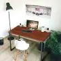 KINGSO Computer Desk 47'' Study Writing Desk for Home Office, Modern Simple Design PC Laptop Desk, Wood Notebook Writing Table, Metal Frame Study Desk (Teak) KINGSO Computer Desk 47'' Study Writing Desk for Home Office, Modern Simple Design PC Laptop Desk, Wood Notebook Writing Table, Metal Frame Study Desk (Teak)