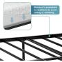 KINGSO Queen Bed Frame, 14 Inch Metal Platform Bed Frame with Storage, Heavy Duty Steel Slat and Anti-Slip Support, Easy Quick Lock Assembly, No Box Spring Needed - Queen